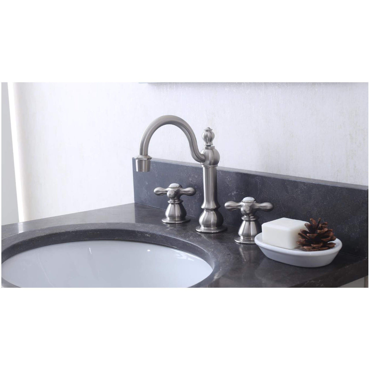 POTENZA 24" Earl Grey Single Sink Bathroom Vanity With Matching Framed Mirror Vanity Water Creation 