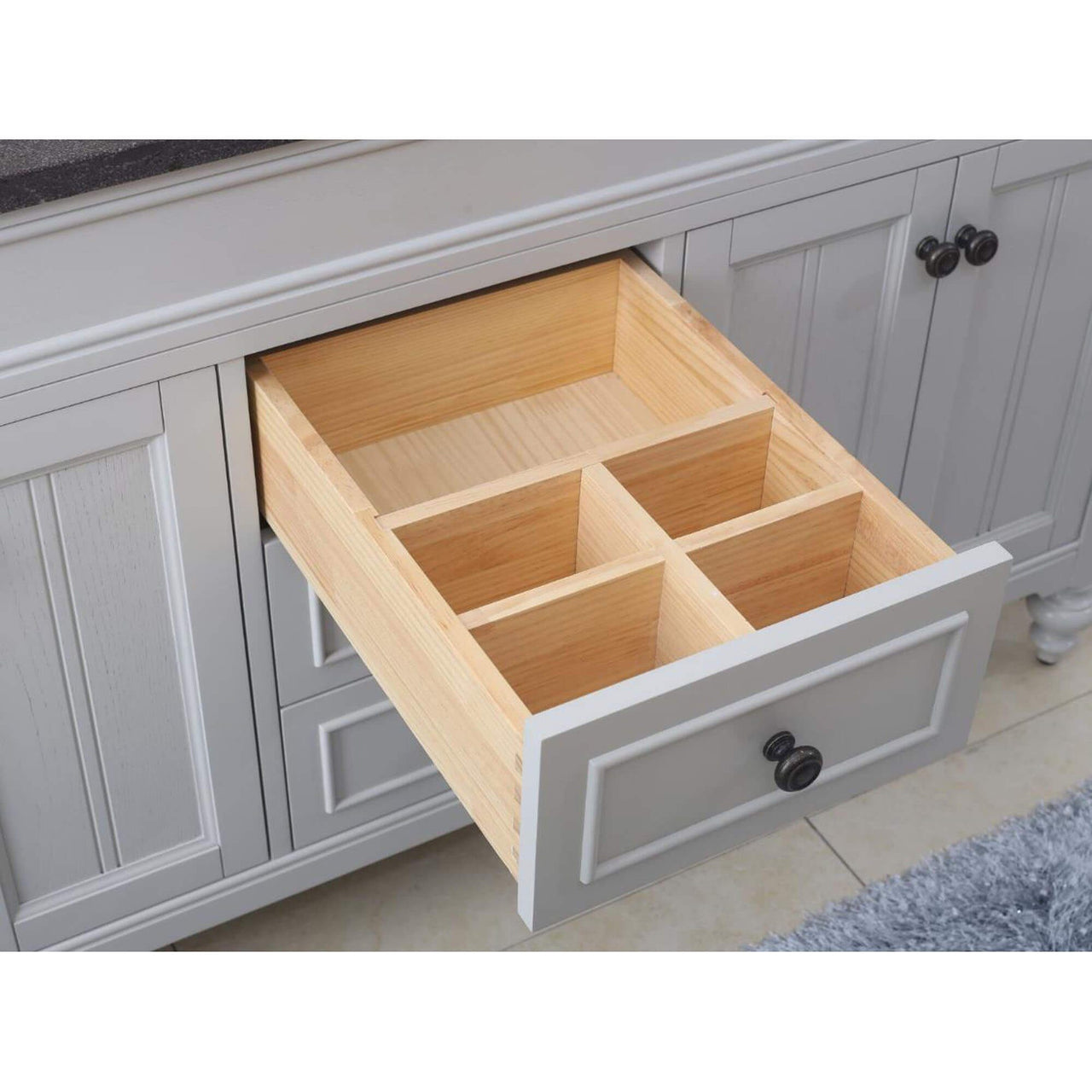 POTENZA 48" Earl Grey Single Sink Bathroom Vanity With Matching Framed Mirror Vanity Water Creation 
