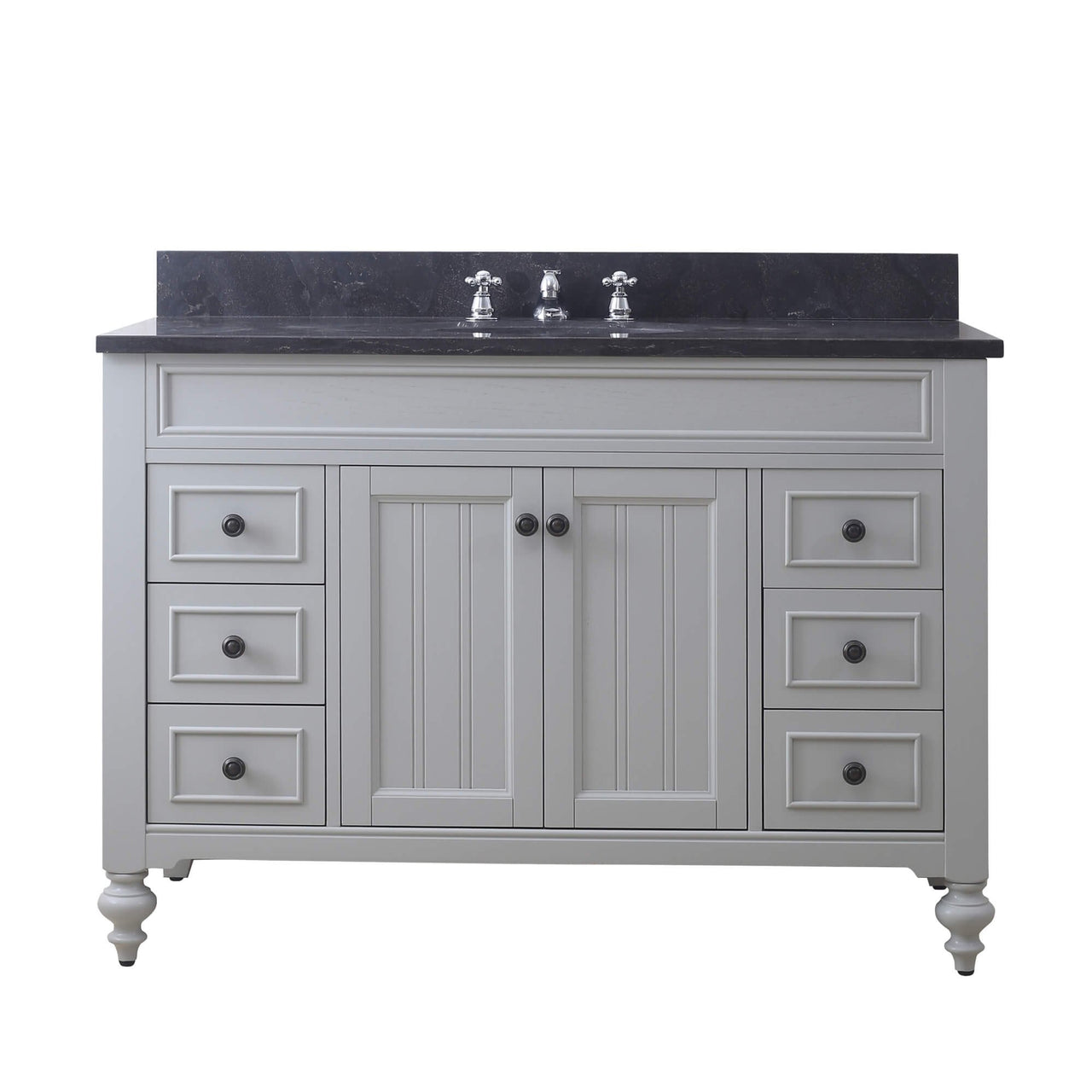 POTENZA 48" Earl Grey Single Sink Bathroom Vanity With Framed Mirror And Faucet Vanity Water Creation 