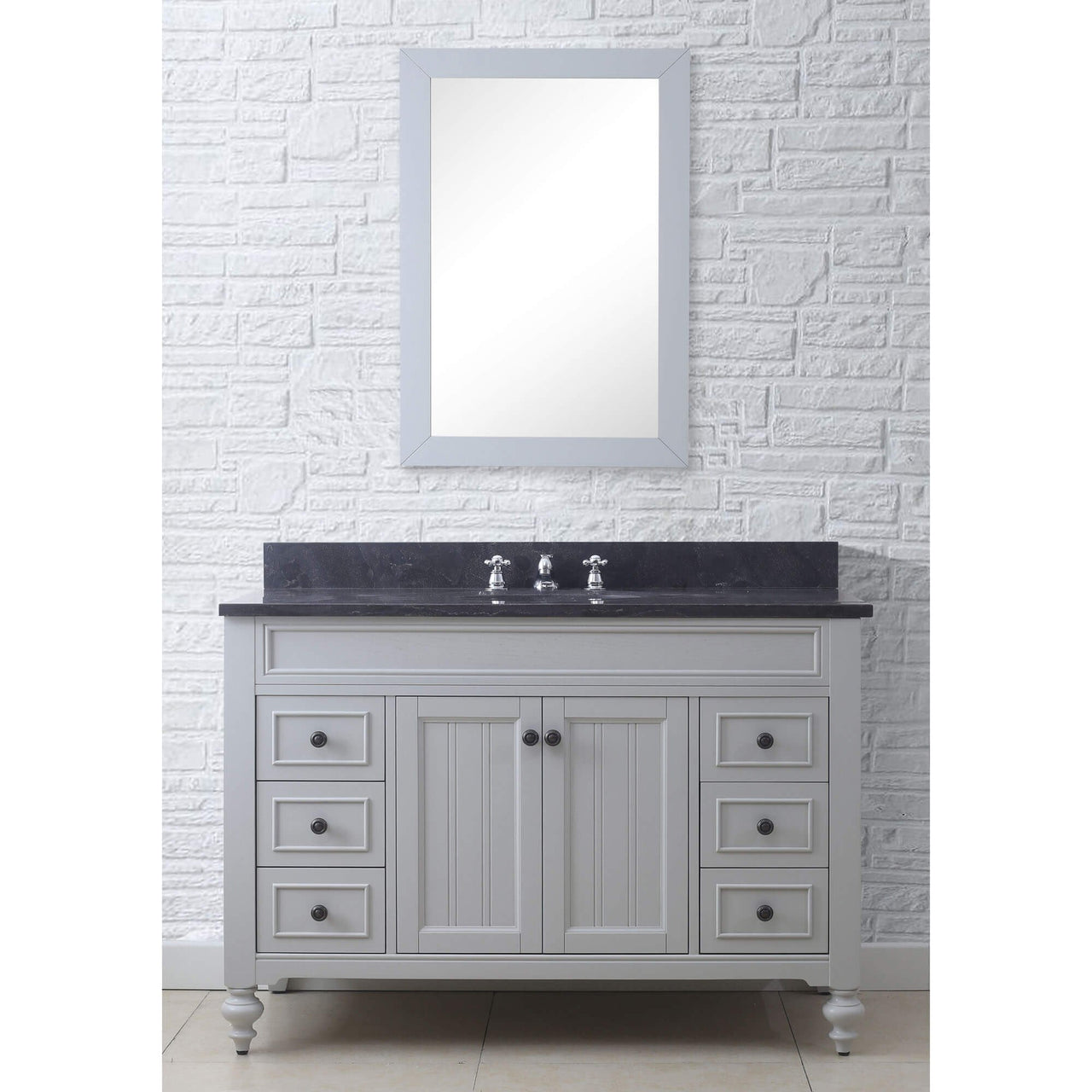 POTENZA 48" Earl Grey Single Sink Bathroom Vanity And Faucets Vanity Water Creation 