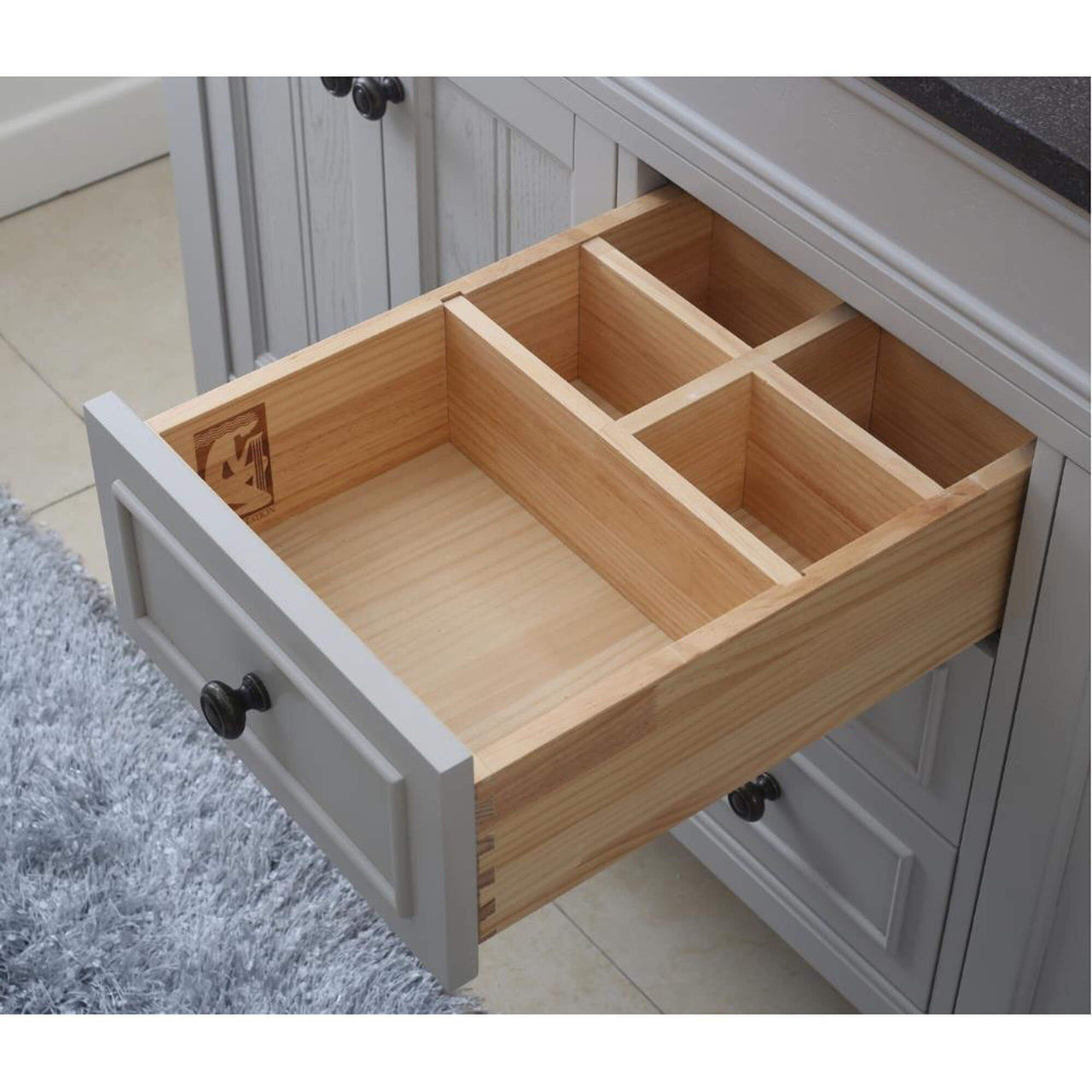POTENZA 60" Earl Grey Double Sink Bathroom Vanity With Matching Framed Mirror Vanity Water Creation 