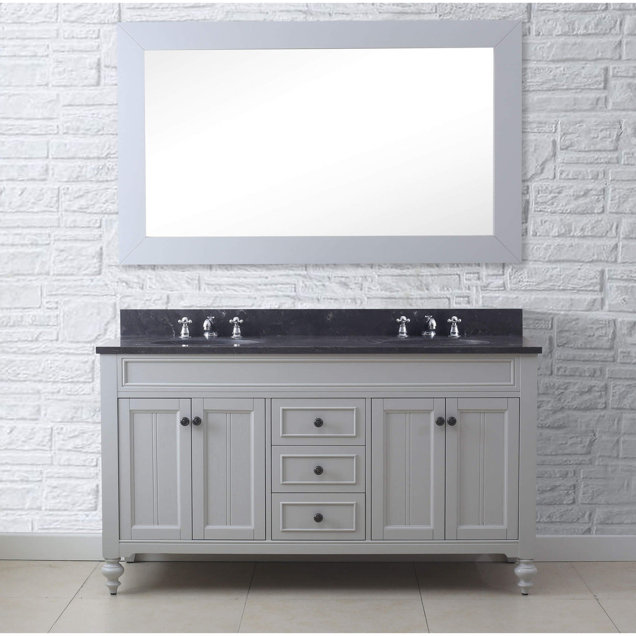 POTENZA 60" Earl Grey Double Sink Bathroom Vanity Only Vanity Water Creation 