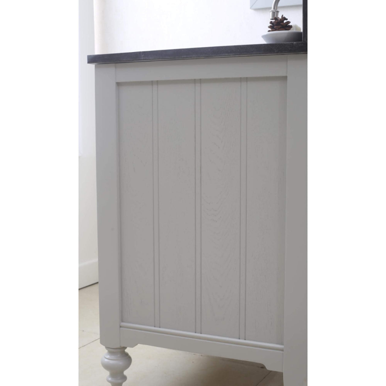 POTENZA 60" Earl Grey Double Sink Bathroom Vanity With Matching Framed Mirror Vanity Water Creation 