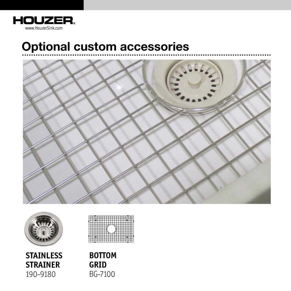 Houzer WH Platus Series 30-Inch Apron-Front Fireclay Single Bowl Kitchen Sink, White Kitchen Sink - Apron Front Houzer 