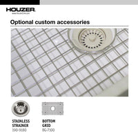 Thumbnail for Houzer WH Platus Series 30-Inch Apron-Front Fireclay Single Bowl Kitchen Sink, White Kitchen Sink - Apron Front Houzer 