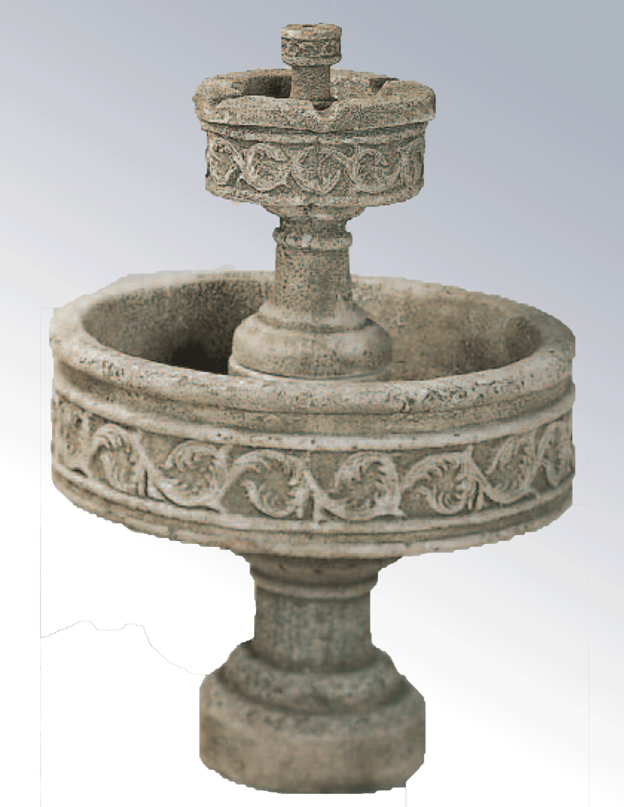 Paestum Two Tier Cast Stone Outdoor Garden Fountains Fountain Tuscan 