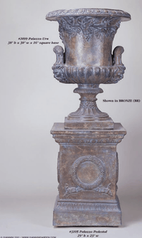 Thumbnail for Palazzo Pedestal Cast Stone Outdoor Garden Planter Planter Tuscan 