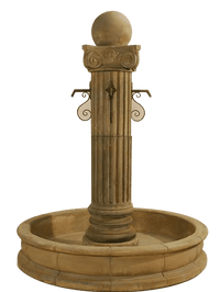 Thumbnail for Pantheon Outdoor Cast Stone Garden Fountain W/ Ball For Rustic Spouts Fountain Tuscan 