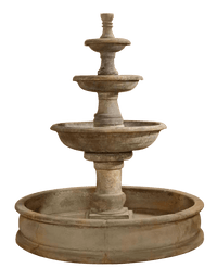 Thumbnail for Pavana Three Tier Pond Outdoor Cast Stone Garden Fountain Fountain Tuscan 