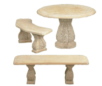 Thumbnail for Pergola Angled Outdoor Cast Stone Garden Bench Set Benches Tuscan 