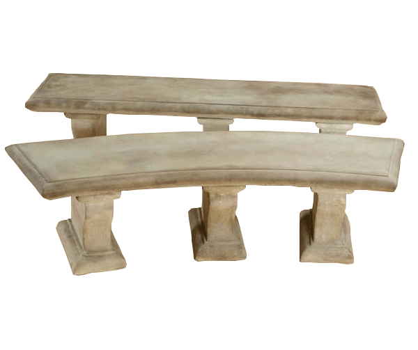Planum Straight Outdoor Cast Stone Garden Bench Benches Tuscan 