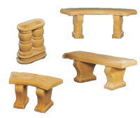 Thumbnail for Portico Curved Outdoor Cast Stone Garden Bench Benches Tuscan 