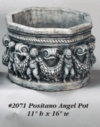 Positano Angel Pot Cast Stone Outdoor Garden Planter Planter tuscan 