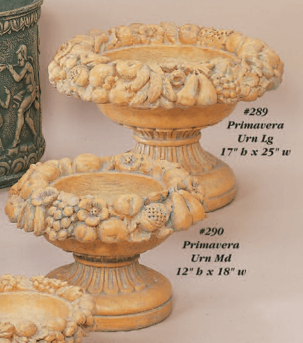 Primavera Urn Cast Stone Outdoor Garden Planter Planter Tuscan 
