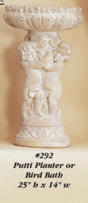 Putti Planter Planter or Bird Bath Cast Stone Outdoor Garden Planter Planter Tuscan 
