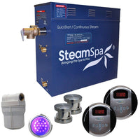 Thumbnail for SteamSpa Royal 12 KW QuickStart Acu-Steam Bath Generator Package in Brushed Nickel Steam Generators SteamSpa 