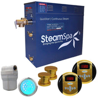 Thumbnail for SteamSpa Royal 12 KW QuickStart Acu-Steam Bath Generator Package in Polished Gold Steam Generators SteamSpa 