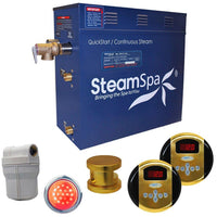 Thumbnail for SteamSpa Royal 6 KW QuickStart Acu-Steam Bath Generator Package in Polished Gold Steam Generators SteamSpa 