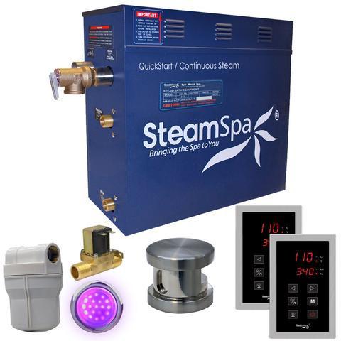 SteamSpa RYT450BN-A Royal 4.5 KW QuickStart Acu-Steam Bath Generator Package with Built-in Auto Drain in Brushed Nickel Steam Generators SteamSpa 