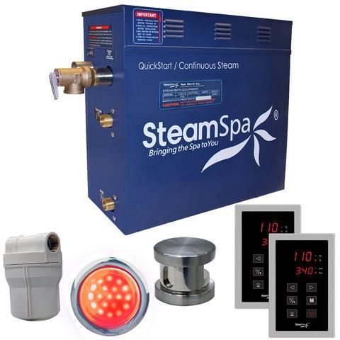 SteamSpa Royal 6 KW QuickStart Acu-Steam Bath Generator Package in Brushed Nickel Steam Generators SteamSpa 