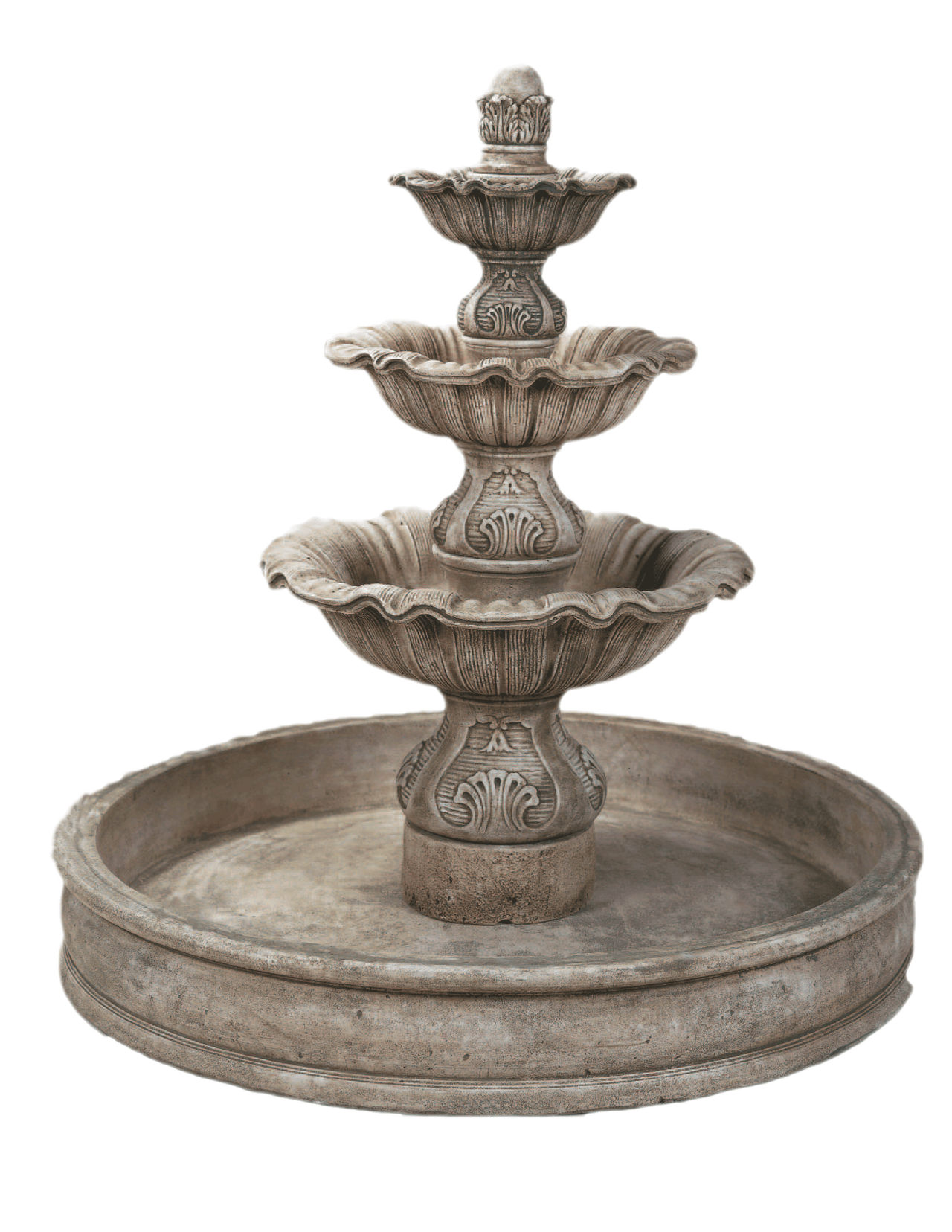 Regina Three Tier Pond Outdoor Cast Stone Garden Fountain Fountain Tuscan 