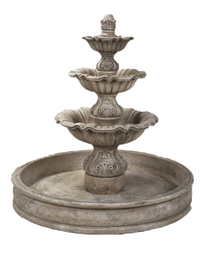 Thumbnail for Regina Three Tier Pond Outdoor Cast Stone Garden Fountain Fountain Tuscan 
