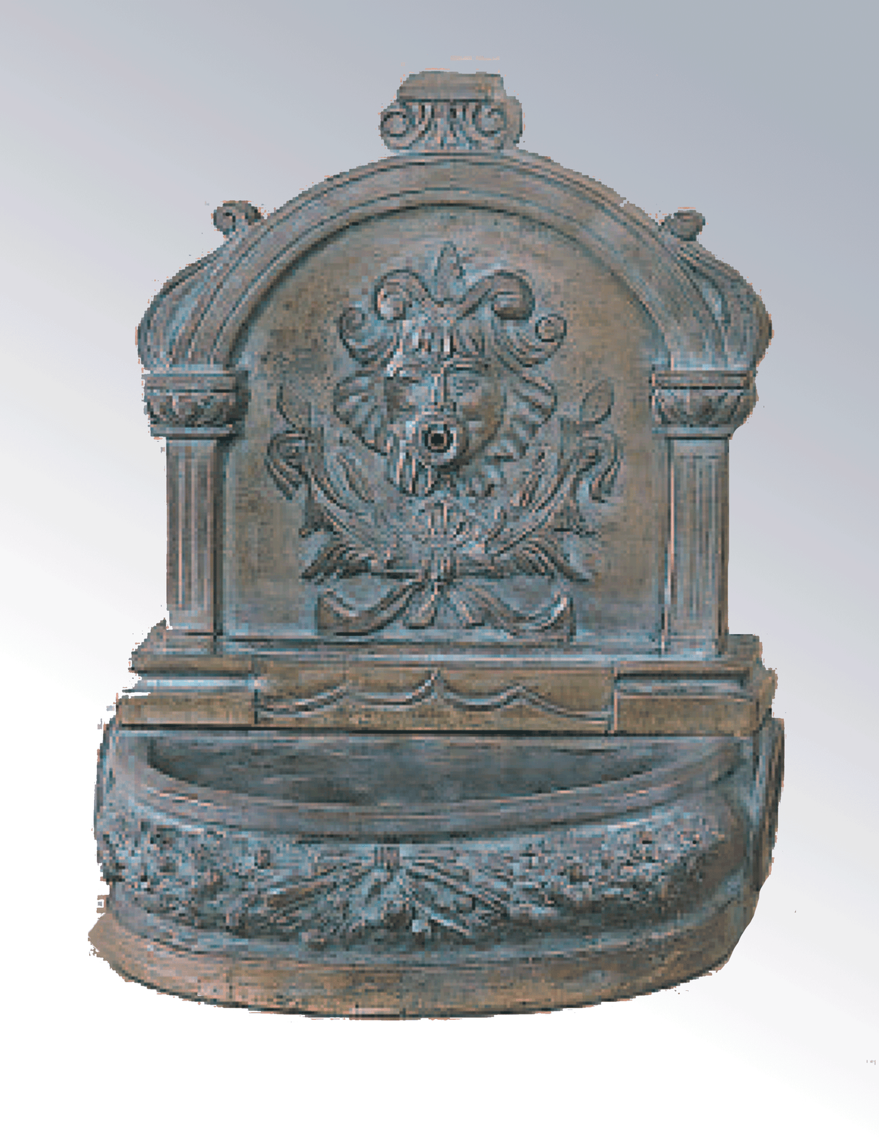 Romana Table Top Cast Stone Outdoor Garden Fountain With Spout Fountain Tuscan 