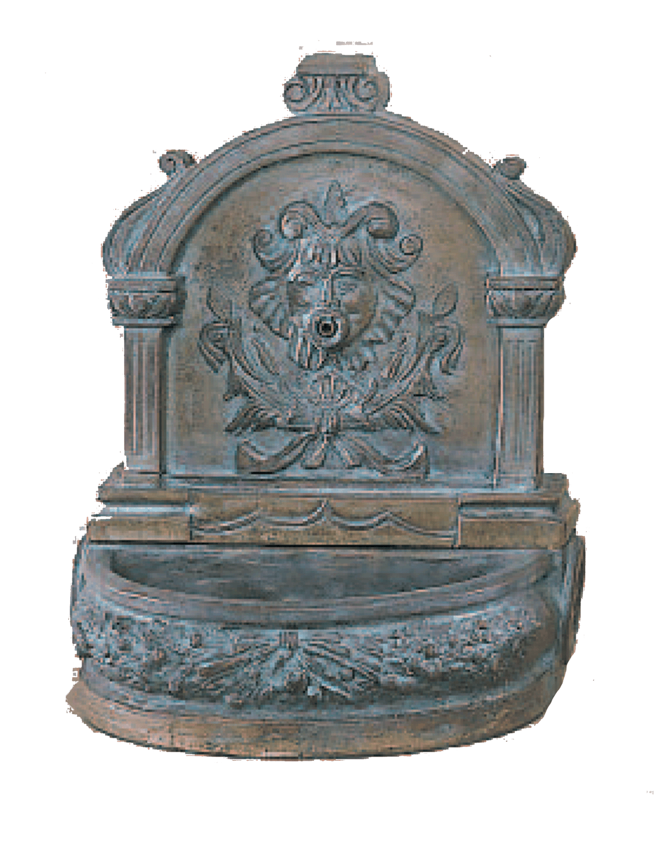Romana Table Top Cast Stone Outdoor Garden Fountain With Spout Fountain Tuscan 