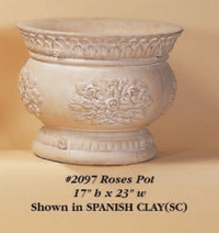 Thumbnail for Roses Pot Cast Stone Outdoor Garden Planter Planter Tuscan 
