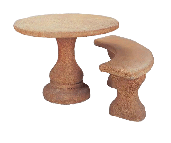 Ruderi Curved Outdoor Cast Stone Garden Bench Benches Tuscan 