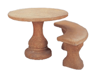 Thumbnail for Ruderi Curved Outdoor Cast Stone Garden Bench Benches Tuscan 