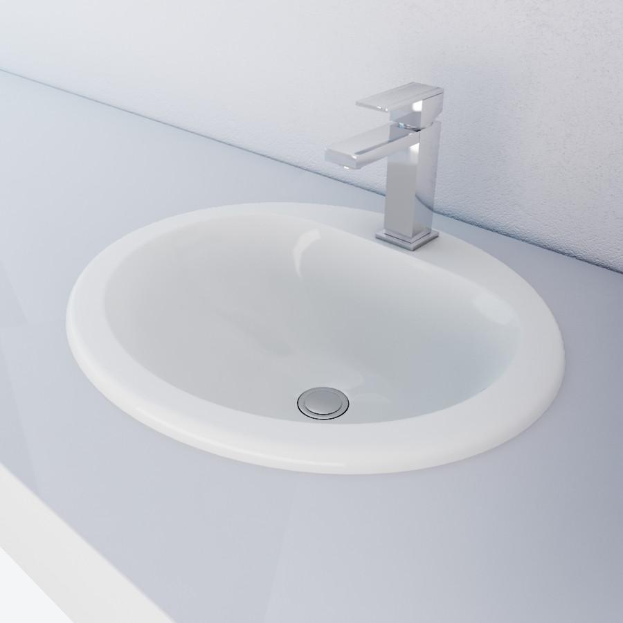 Cantrio Vitreous China top mount sink Ceramic Series Cantrio 