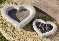 Thumbnail for Heart Shell Cast Stone Outdoor Garden Small Birdbath BirdBath Campania International 