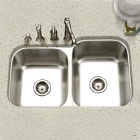 Thumbnail for Houzer Eston Series Undermount Stainless Steel 60/40 Double Bowl Kitchen Sink 18 Gauge Kitchen Sink - Undermount Houzer 