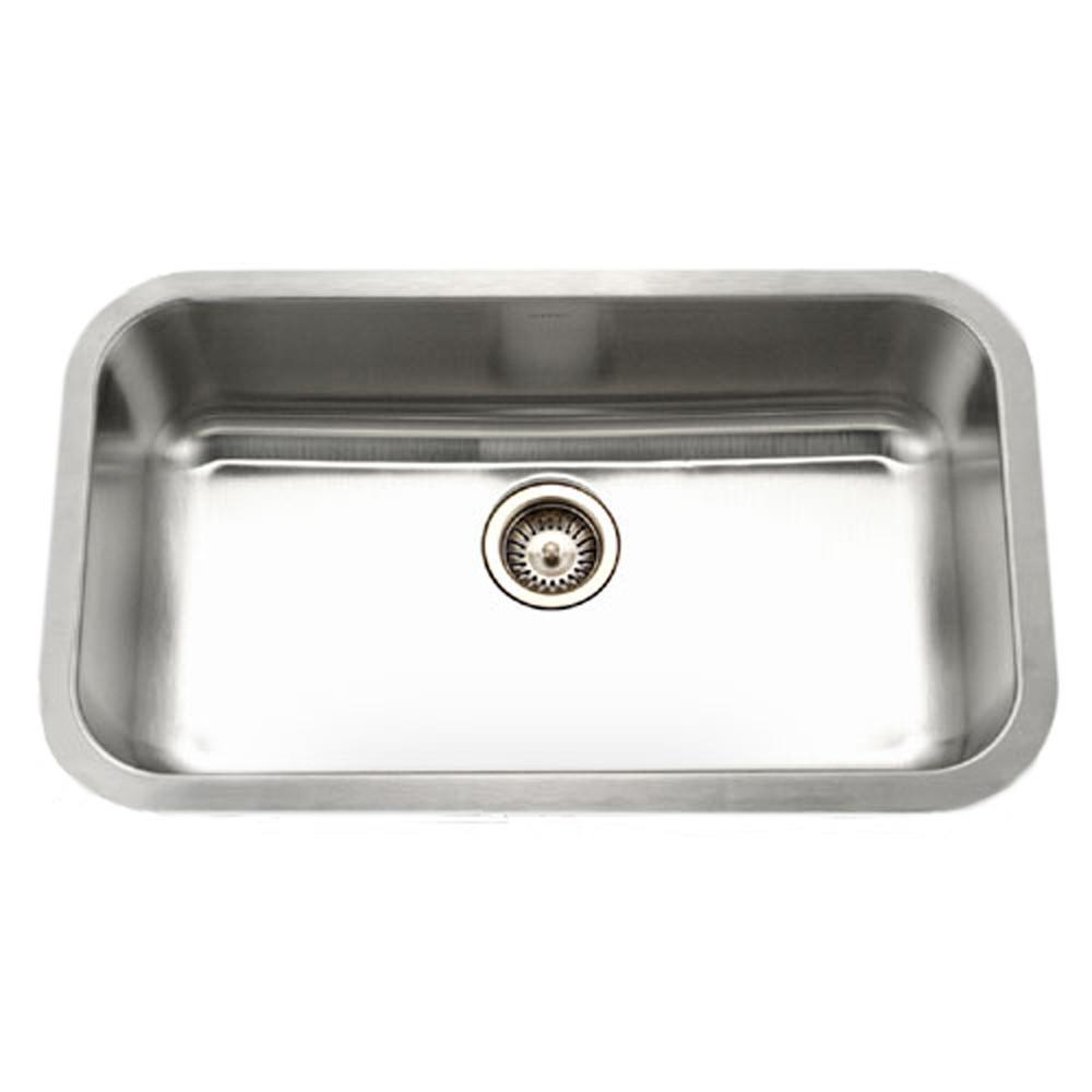 Houzer Eston Series Undermount Stainless Steel Large Single Bowl Kitchen Sink, 18 Gauge Kitchen Sink - Undermount Houzer 