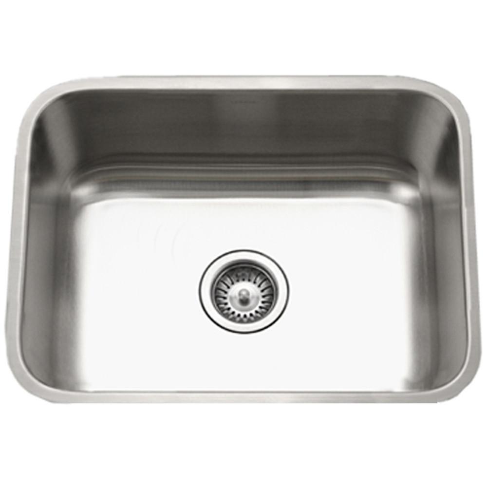 Houzer Eston Series Undermount Stainless Steel Single Bowl Kitchen Sink, 18 Gauge Bar Sink - Undermount Houzer 