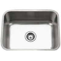 Thumbnail for Houzer Eston Series Undermount Stainless Steel Single Bowl Kitchen Sink, 18 Gauge Bar Sink - Undermount Houzer 