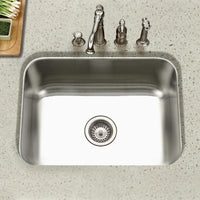 Thumbnail for Houzer Eston Series Undermount Stainless Steel Single Bowl Kitchen Sink, 18 Gauge Bar Sink - Undermount Houzer 