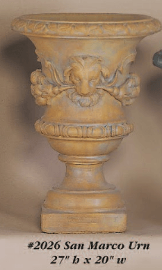 San Marco Urn Cast Stone Outdoor Garden Planter Planter Tuscan 