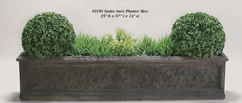 Santa Inez Planter Box Cast Stone Outdoor Garden Planter Planter Tuscan 