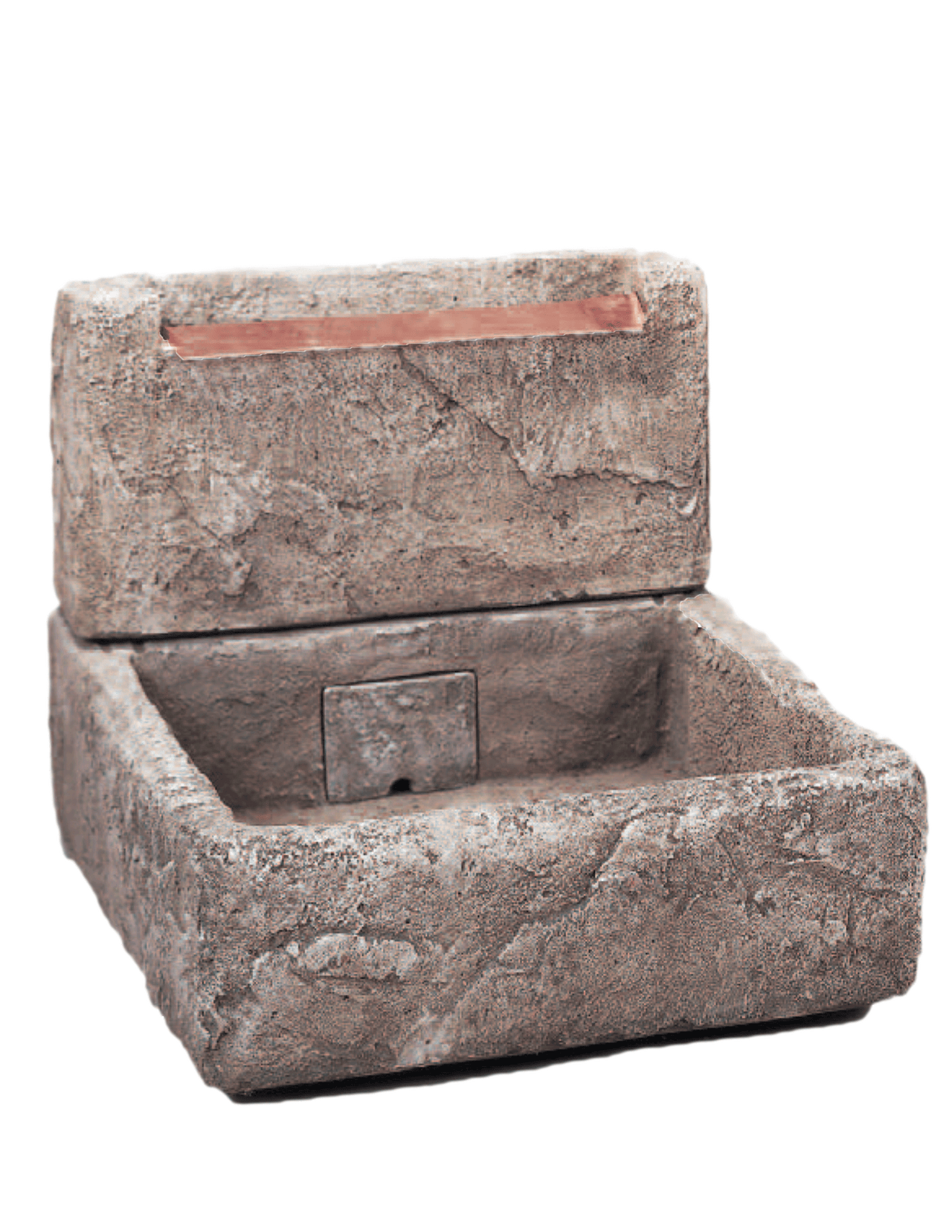 Shallow Cistern With Copper Overflow Cast Stone Outdoor Garden Fountain Fountain Tuscan 
