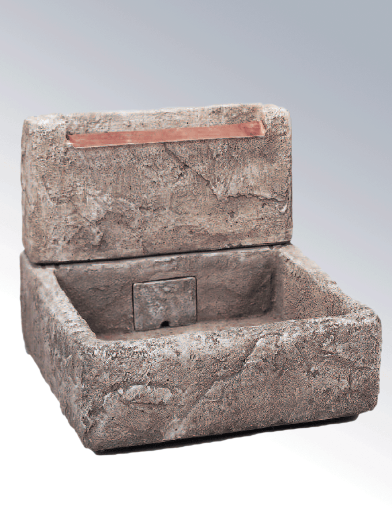 Shallow Cistern With Copper Overflow Cast Stone Outdoor Garden Fountain Fountain Tuscan 