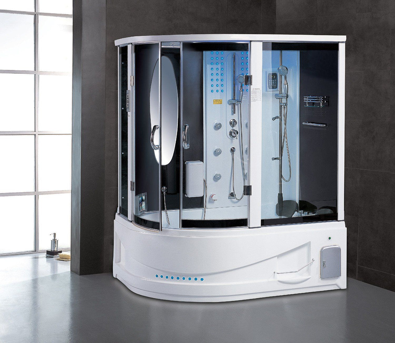 Maya Bath Siena-White-Right Steam Shower Steam Shower Maya Bath 