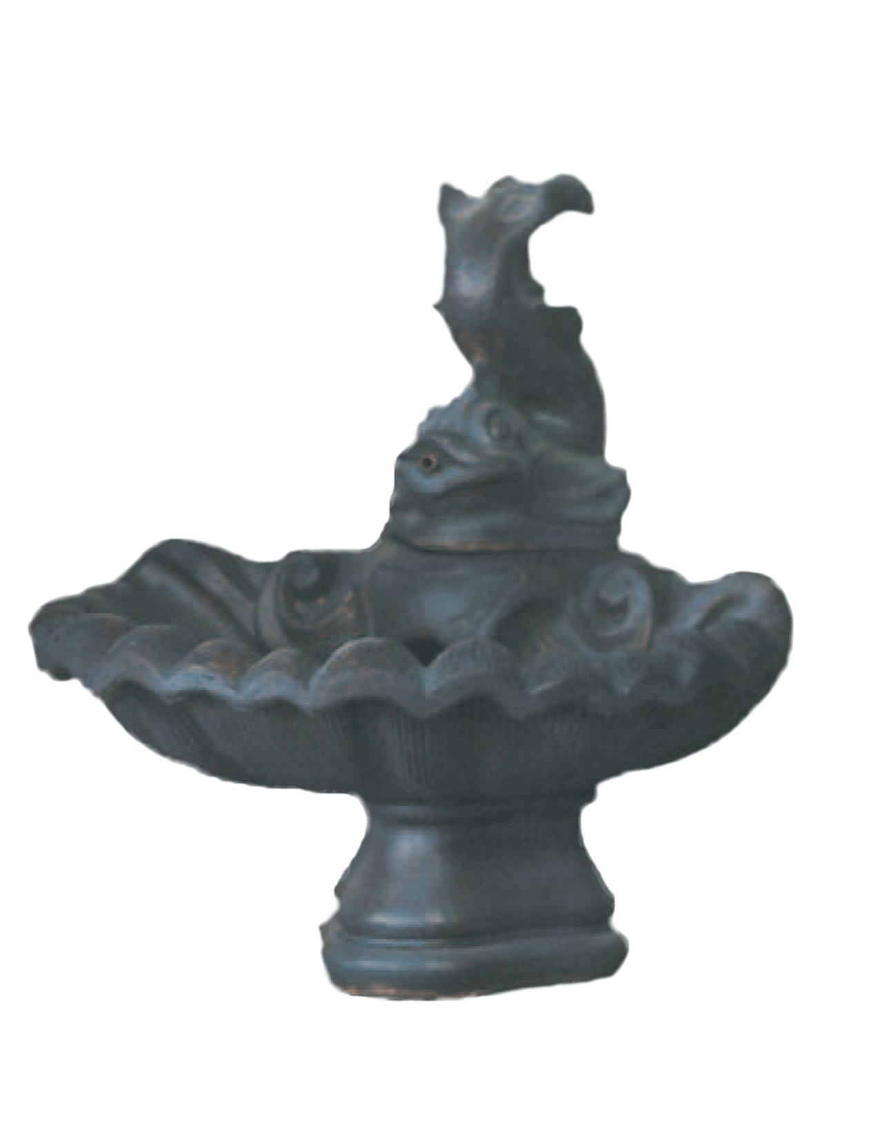 Small One Tier With Fish Cast Stone Outdoor Garden Fountain Fountain Tuscan 