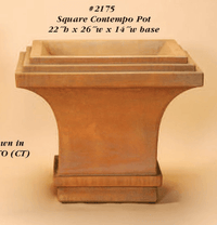 Thumbnail for Square Contempo Pot Cast Stone Outdoor Garden Planter Planter Tuscan 