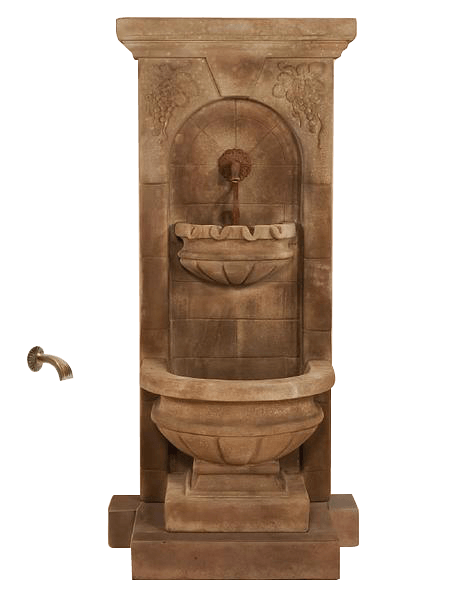 St. Helena Outdoor Cast Stone Garden Fountain W/ Step & For Spout Fountain Tuscan 
