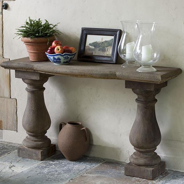 Vicenza Console Cast Stone Outdoor Garden Table Outdoor Benches/Tables Campania International 