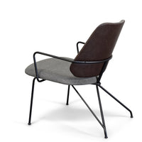 Thumbnail for Taylor Modern Lounge Arm Chair with Matte Black Steel Legs (Leather Back & Upholstered Seat) Dining Chair Gingko 