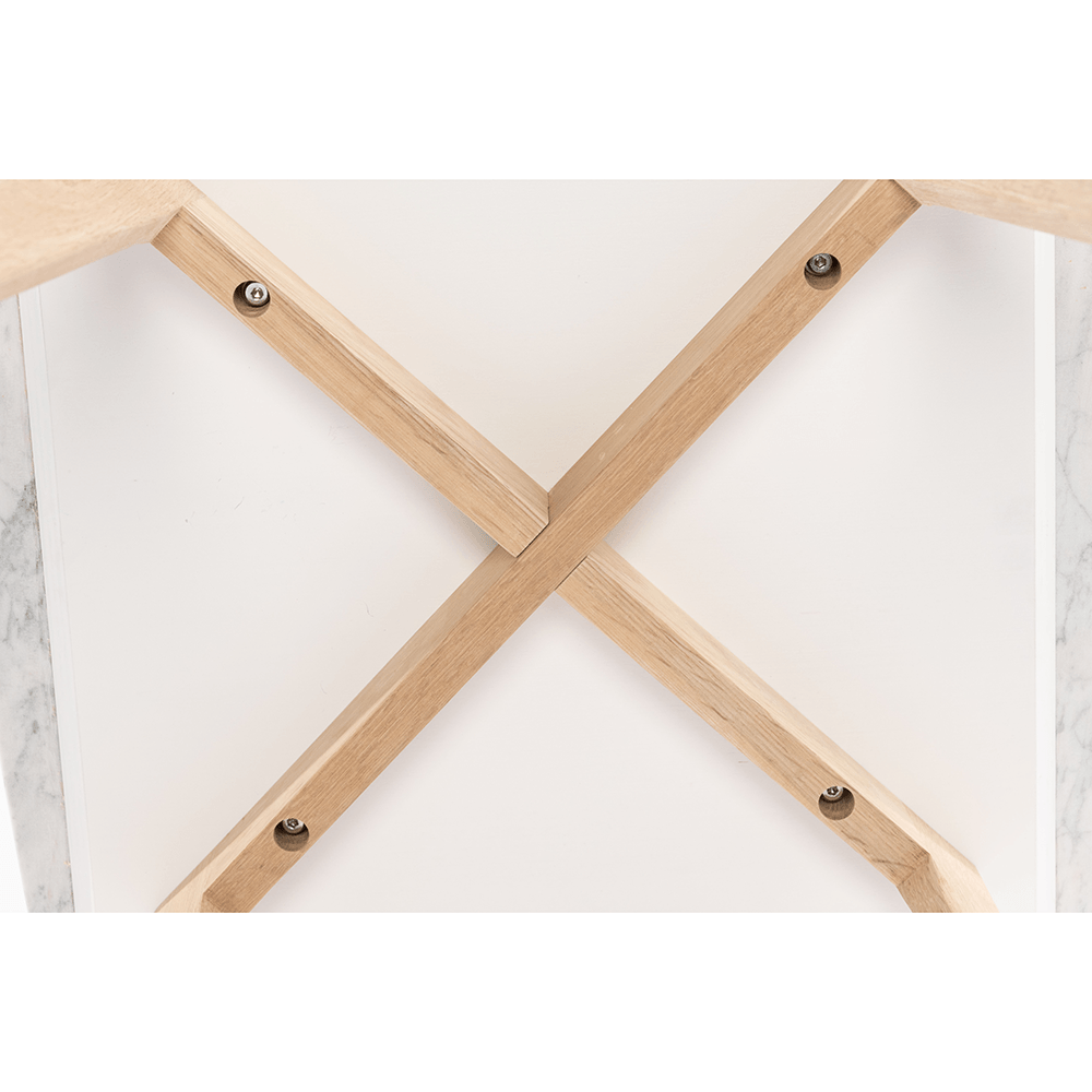 Cima 12" x 21" Rectangular Italian Carrara White Marble Table with Legs End Table The Bianco Collection 