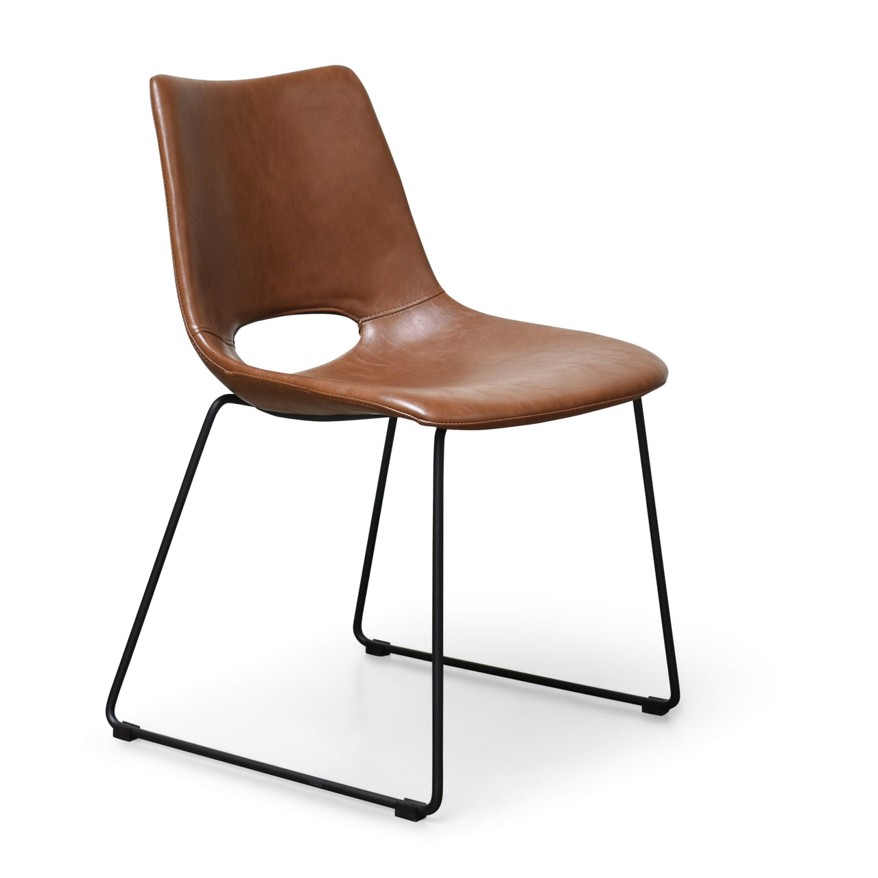 Thompson Dining Chair, PU Leather, Set of 2 Dining Chair Gingko Brown 